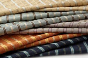 Colourful natural fabric swatches