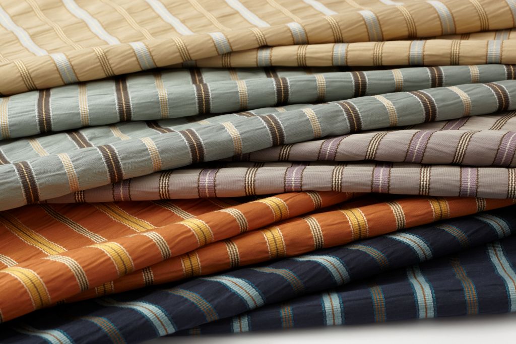 Colourful natural fabric swatches