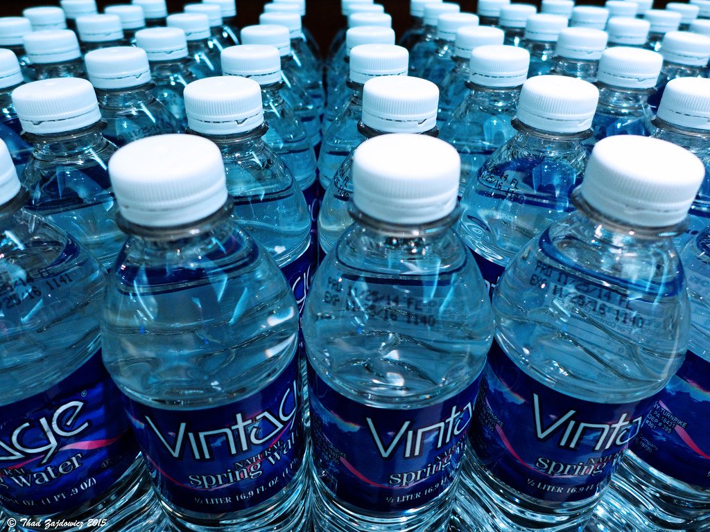 Plastic bottles that can be recycled into polyester
